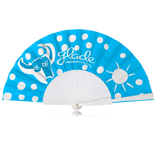 16 Wooden Ribs Polyester Hand Fan