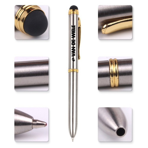 2 In 1 Stainless Steel Stylus Pen