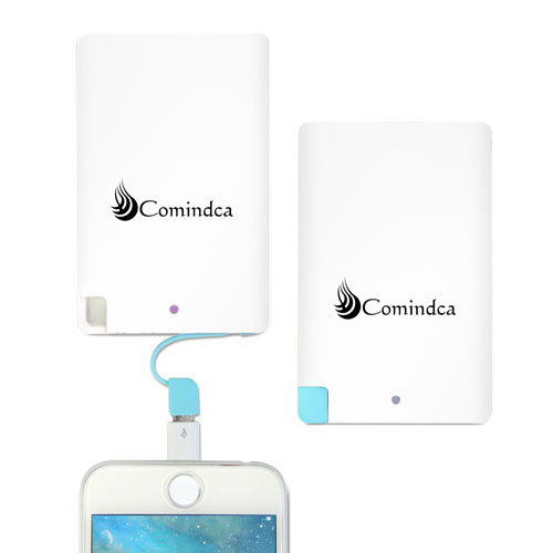 2500mAh Credit Card Power Bank With Micro Cable