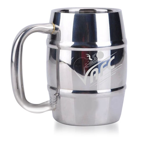 Barrel Shaped Stainless Steel Beer Mug