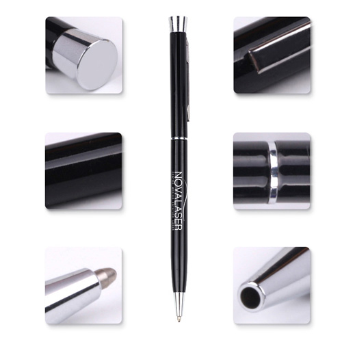 Chrome Trim Twist Action Ball Pen