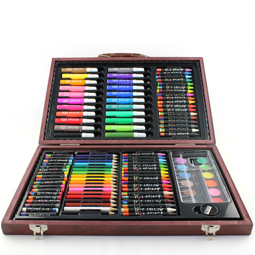 Colorful Art Set with Wooden Box