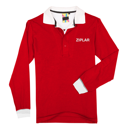 Double Collar Long Sleeves Polo T-shirt