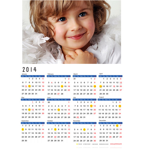 Full Coated Paper Wall Calendar