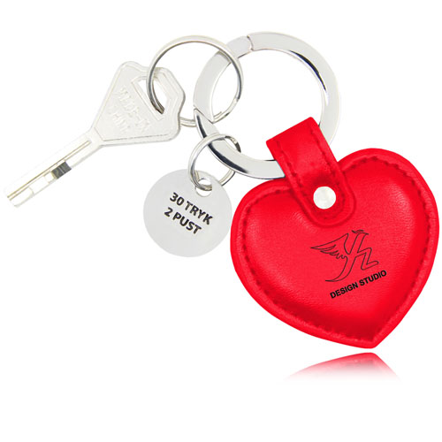 Heart Shaped Leather Key Fob