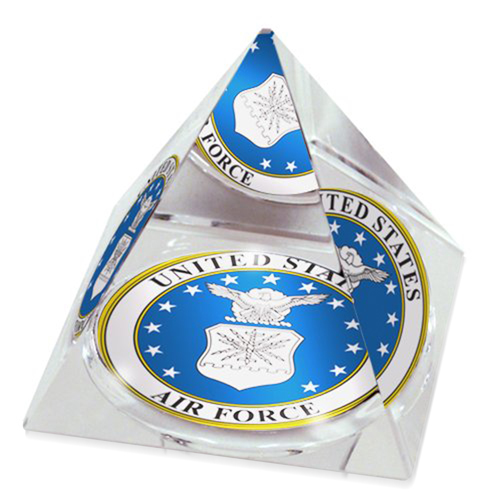 Multi Faceted Triangle Pyramid Prism Paperweight
