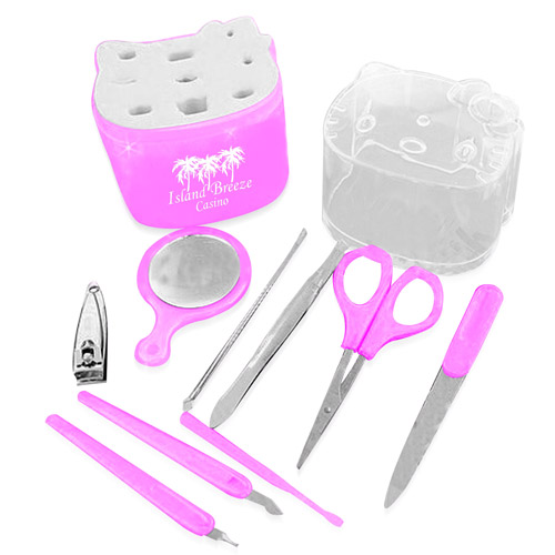 Nine Piece Kitty Manicure Set