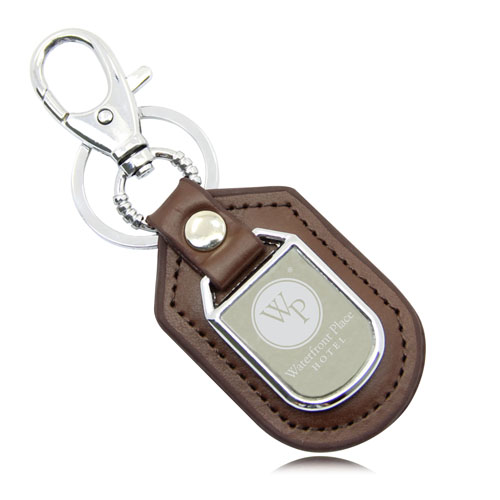 President Leather Key Fob With Metal