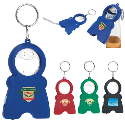 Smile Keychain Opener Light With Tape Measure