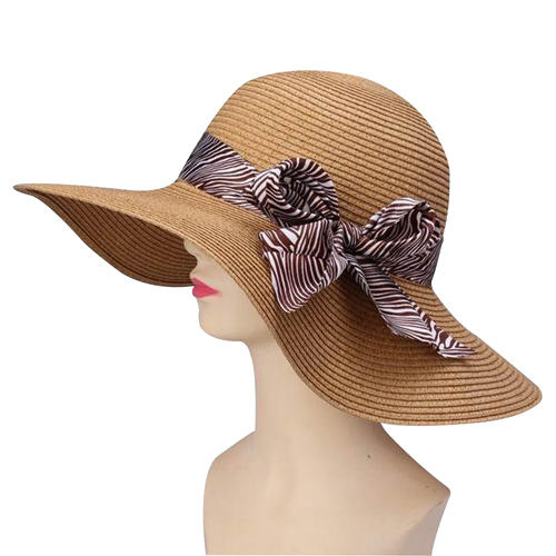 Straw Summer Hat With Ribbon Visor