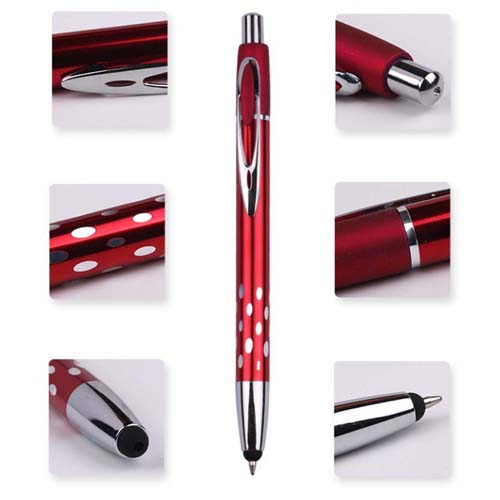 Touch top pointed metallic ballpoint pen